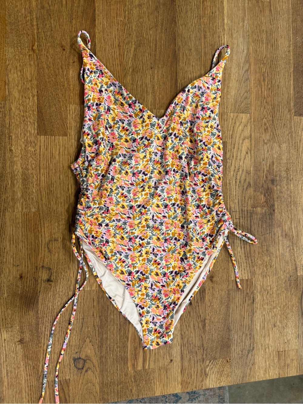 Roxy Pink Floral One-Piece Swimsuit - Picture 3 of 6